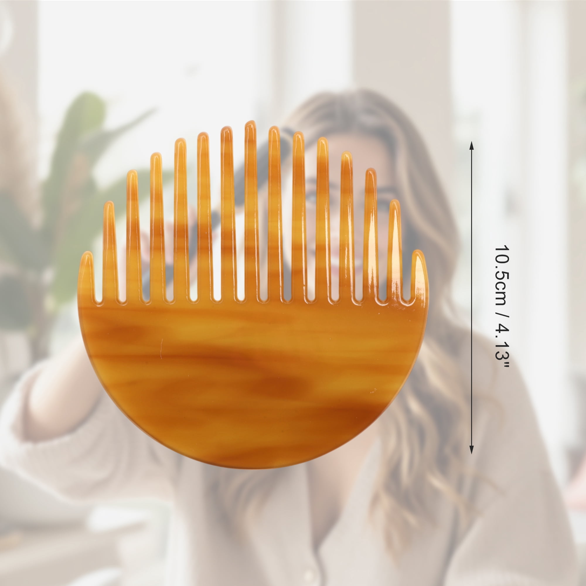 Unique Bargains 1 Pc Convenient Round Hair Comb for Styling Detangling Coffee Color