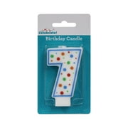 Way to Celebrate! Assorted Colors Birthday Candle, Number 7