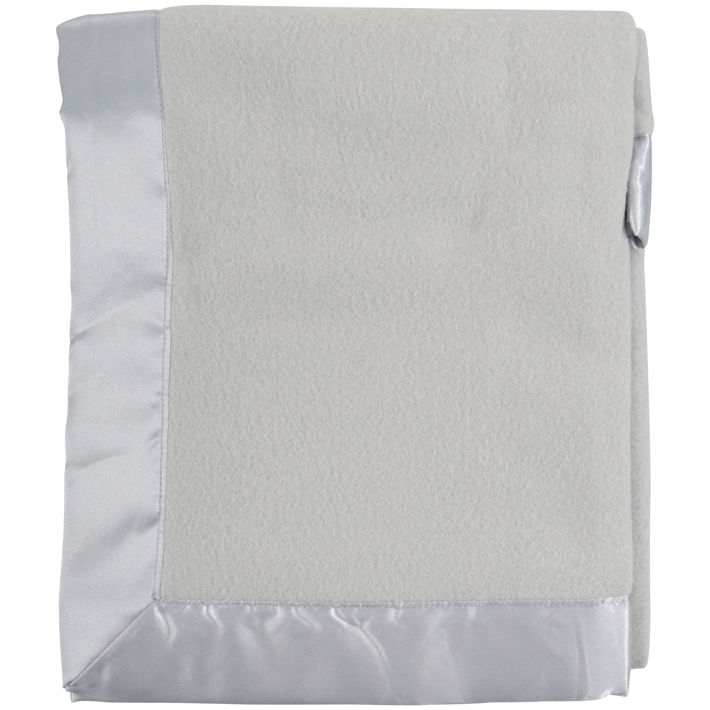 TL Care Fleece Blanket with Satin Trim, Gray, 2", for Boys and Girls
