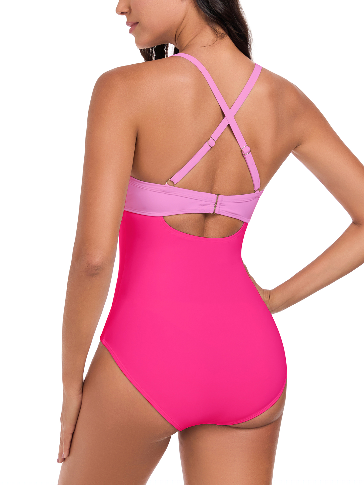 thumbnail image 6 of RELLECIGA Women's Push Up Twist Front One Piece Cutout Swimsuit Bathing Suits, 6 of 9