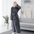 thumbnail image 1 of Camisón de franela alargado y grueso para parejas, para otoño e invierno, albornoces para hombres y mujeres, pijamas de vellón coral extragrandes, 1 of 6