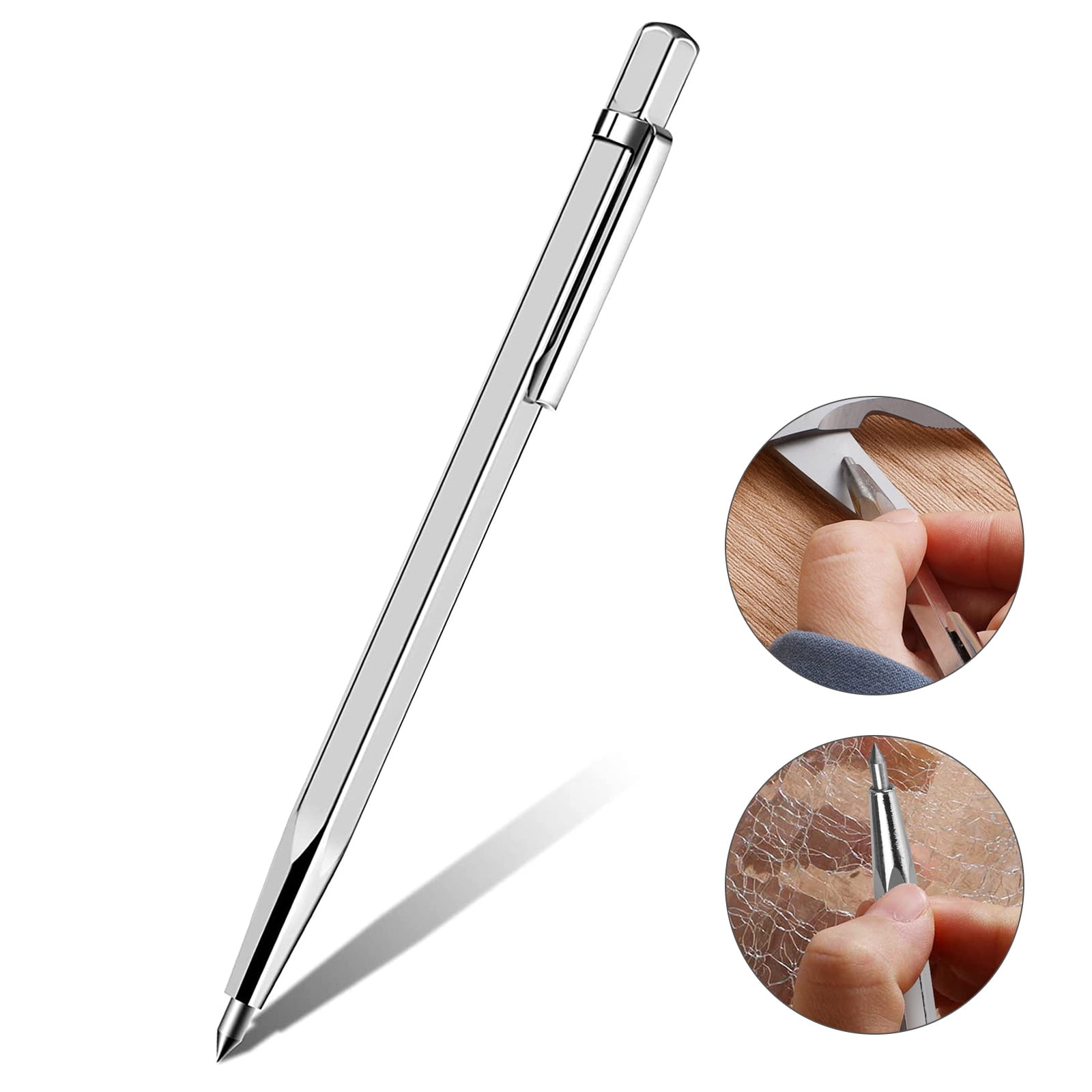Tungsten Carbide Tip Scriber Etching Engraving Pen, EEEkit Carve Engraver Scriber Tool, Stainless Steel Cutter Pen with Clip, DIY Engraver Etcher Tool for Glass Ceramics Metal Sheet Wood Stone