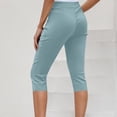 thumbnail image 5 of FUNUONY Capri Pants for Women Slim Fit Comfy Workout Capris Sweatpants with Pockets Pants for Women Elastic Waisted Summer Yoga Work Cropped Trousers with Pockets Sky Blue Xxl, 5 of 7