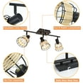 thumbnail image 3 of Depuley 3-Light Rattan Caged Track Ceiling Spotlight Rustic Farmhouse Light for Kitchen Bedroom Dining Room, E12 Based, 3 of 8
