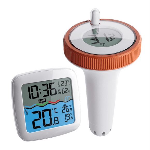Pool Thermometer Wireless Floating Easy Read, Digital Pool Thermometers, for Swimming Pool, Bathtub, Fish Tank