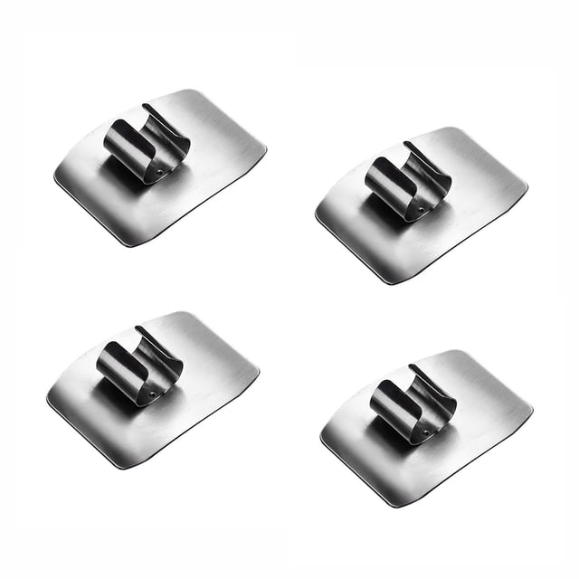 SIYTUAU 4-Piece Kitchen Gadgets Stainless Steel Multi-Purpose Cutting Finger Guard For Safe Vegetable And Meat Preparation