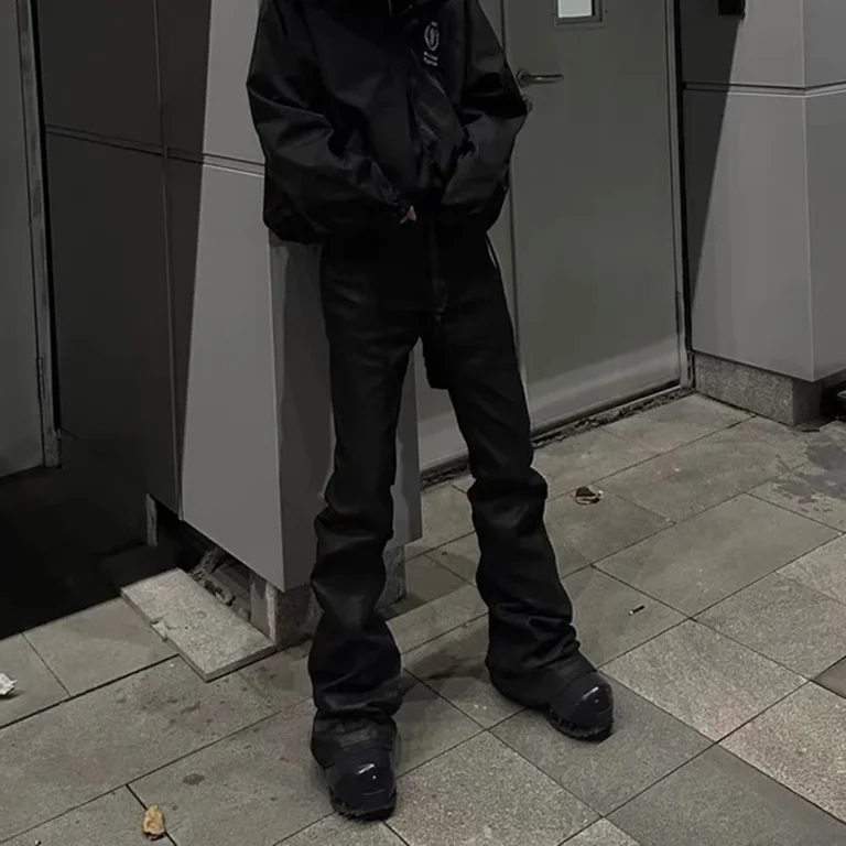 Y2k Streetwear Wax Leather Strecth Jeans Men and Women Ropa Y2k Streetwear Wax Leather Strecth Jeans Men and Women Ropa