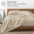 thumbnail image 4 of Organic Jersey Sheet Set - 100% Organic Cotton - Deep Pocket - 5 Piece - Split King, Sand, 4 of 8