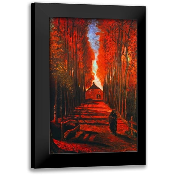 Van Gogh, Vincent 11x14 Black Modern Framed Museum Art Print Titled - Lane Autumn