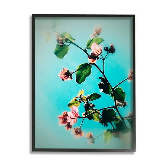 Stupell Industries Pink Florals Blossoming on Tree Branches Spring Bloom Botanical & Floral Photography Black Framed Art Print Wall Art, 11 x 14