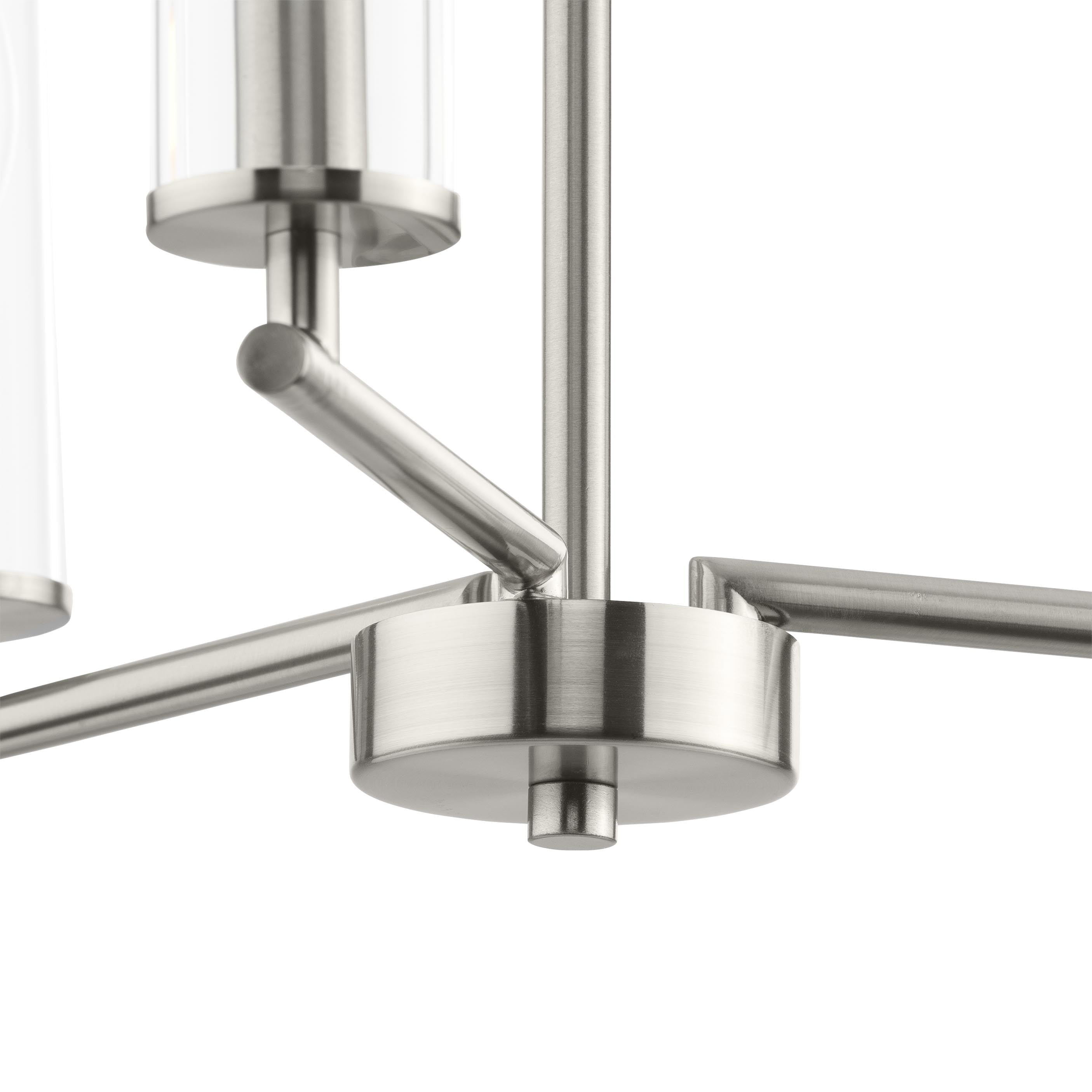 Better Homes & Gardens 16 in 3 Light Chandelier - Brushed Nickel Finish, Clear Glass Shades, Adjustable Height