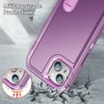thumbnail image 3 of ULAK Case for iPhone 15 With Screen Protector Built In Kickstand, Heavy Duty Military Shockproof Phone Case for Apple iPhone 15 6.1" 2023, Purple, 3 of 8