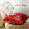 thumbnail image 4 of Red Rose Throw Pillow Covers Set of 2,16x16 Inch Valentine''s Day Wedding Decor Cotton Linen Square Pillow Case Cushion Cases for Bedroom Livingroom Couch Sofa Bed Car Chair, 4 of 6