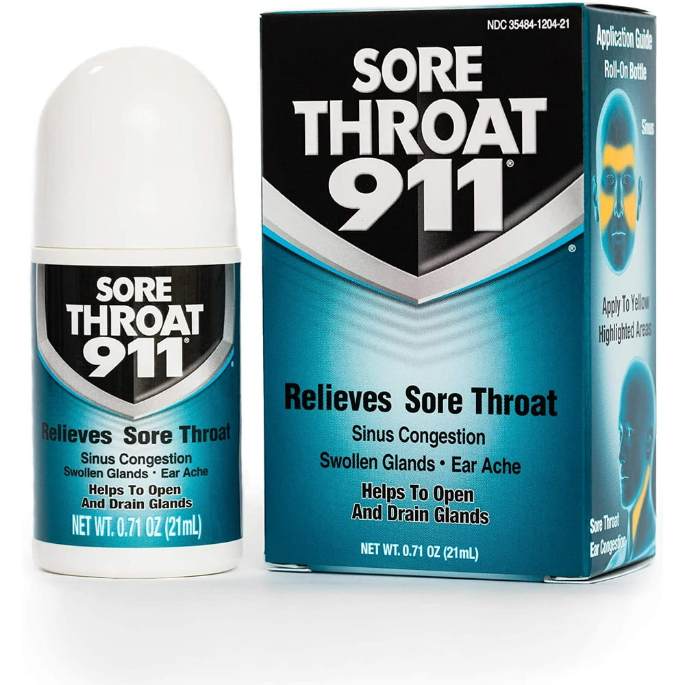Sore Throat 911 RollOn Congestion and Sore Throat Reliever 0.71 Ounce