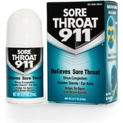 6 Pack Sore Throat 911 Roll-On Congestion and Sore Throat Reliever 0.71 Ounce