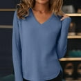 thumbnail image 2 of Breezora Chandail à Col Rond pour Femmes à Manches Longues Automne 2025 Tendance Grande Taille pour la Mode Quotidienne taille P Bleu, 2 of 5