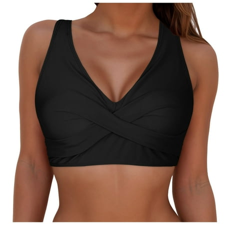 adviicd Womens Swimsuit Tops Swimsuit Tops for Women - Push Up Swim Top Only Bra Padded Swimsuit Tops 2025 Bathing Suit Tops (Black XL)