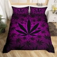 thumbnail image 1 of Funda Nórdica para Niños, Niñas y Adolescentes, Funda Nórdica Hoja de Cannabis Neón, 1 of 7