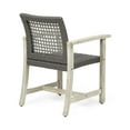 thumbnail image 5 of Camdyn Outdoor Acacia Wood and Wicker Dining Chair, Set of 2, Light Gray Wash and Mix Black, 5 of 10