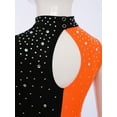 thumbnail image 5 of iiniim Kids Girls Shiny Rhinestone Gymnastics Leotard Figure Skating Bodysuit Performance Costume Orange 6, 5 of 7