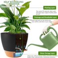 thumbnail image 3 of 2 Pack 10 inch Plant Pots, Plastic Self Watering Planters with Drainage Holes, Deep Reservoir, Water Level Indicator, Modern Decorative Flower Pots for Indoor Outdoor Plants (Black, 10 inch), 3 of 7