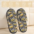 thumbnail image 2 of Bixox Men's Women's Excavator At Work Patterned Plush House Slippers, Memory Foam Slippers, Indoor and Outdoor Warm Plush Bedroom Shoes, Soft Flat Sole, Comfortable and Non-slip, 2 of 5