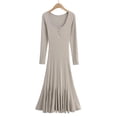 thumbnail image 5 of Vestido ajustado para mujer, otoño 2024, nuevo diseño, casual, sexy, morado, vestido de mujer, manga larga, largo hasta los tobillos, 5 of 5