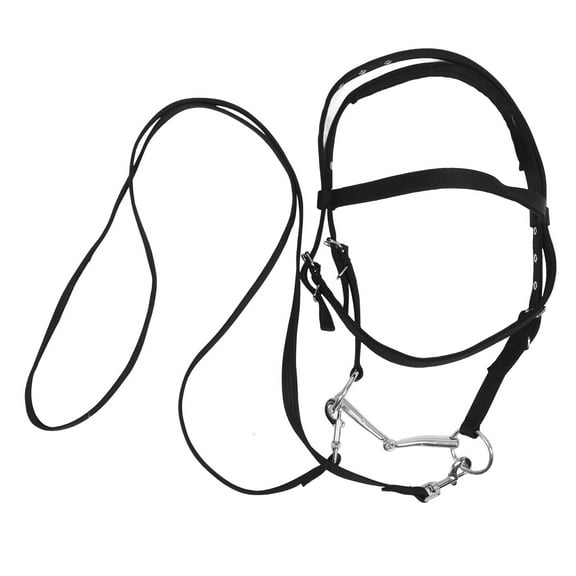FOMIYES 1 Set Halter Horse Bridle Rope in Black Nylon Comfortable No-Bite Design for Training and Trail Riding
