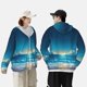 thumbnail image 4 of Fotbe Night Sky Beach Scene Chaqueta con Protección Solar UPF 50+ para Hombre y Mujer, Camisa con Capucha y Bolsillos-Small, 4 of 7