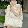 thumbnail image 3 of Leesechin Women's Winter Puffer Vest Quilted Stand Collar Zip Up Padded Gilet Coat with Pockets, 3 of 4