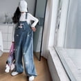 thumbnail image 6 of WAYUTE Girls Jeans Denim Overalls with Rhinestone Bowknot Cute and Stylish Toddler Romper Casual School Wear, 6 of 7