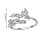 thumbnail image 4 of Anillos para mujer, regalos para mujer, anillo de apertura móvil con forma de hoja de diamante de moda para mujer, 4 of 4