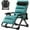 Black W/ Linen Green Pad, variant on ABORON Outdoor Recline Chair Heavy Duty Zero Gravity Chair with Removable Seating Cushion, Headrest & Tray, Folding Lawn Recliner Outdoor Lounge Chairs Sturdy Adjustable Patio Recline