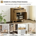thumbnail image 2 of Gabinete de Almacenaje Moderno, Buffet con Estante Ajustable, Cajón y 2 Puertas, Para Sala, Cocina y Pasillo, Color Nogal, 2 of 7