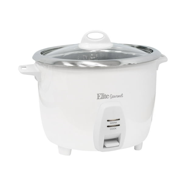 Elite Gourmet Maxi-Matic Electric Rice Cooker with Stainless Steel Inner Pot  Makes Soups, Stews, Porridge's, Grains and Cereals, 10 cups cooked (5 Cups  uncooked), Black 