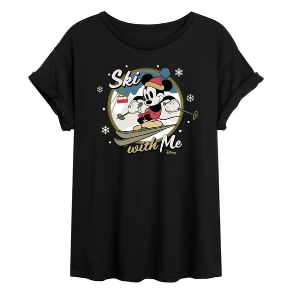 Disney Standard - Ski With Me - Juniors Ideal Flowy Muscle T-Shirt