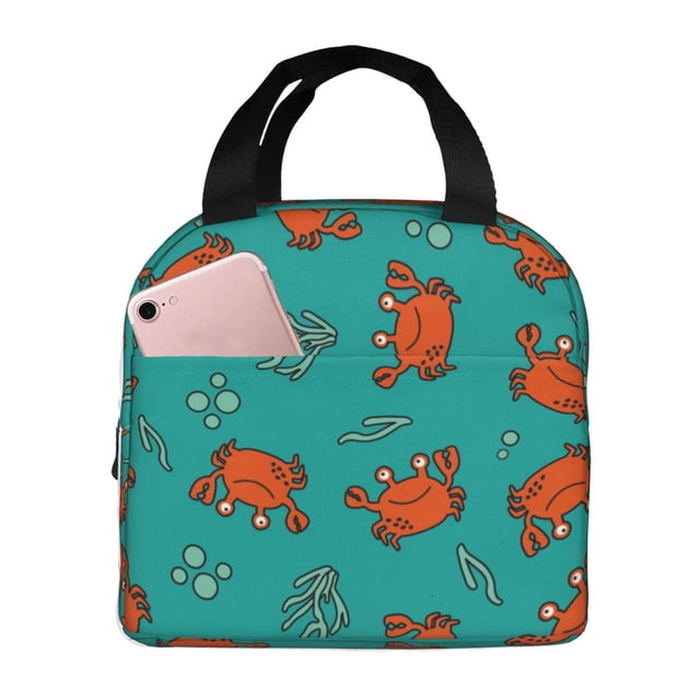 Disketp Colorful Crab Bolsa Térmica para Almuerzo para Hombre y Mujer, Ideal para Trabajo, Senderismo y Picnic
