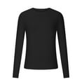 thumbnail image 3 of Juslio Women Sweaters Pullovers Women Tops Solid Crew Neck Long Sleeve Knit Black, 3 of 6