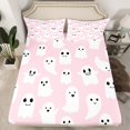 thumbnail image 2 of Homewish Pastel Kawaii Halloween Ghost Twin Sheets,Cute Face Print Bedding,3pcs,1 Fitted Sheet and 1 Pillowcase, 2 of 6