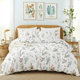 thumbnail image 3 of Move Over Pink Floral Duvet Cover Set Queen 100% Cotton Green Leaves and Pink Flower Bedding Set 3 Pcs Aesthetic and Breathable Garden Floral Duvet Cover Set, 3 of 7