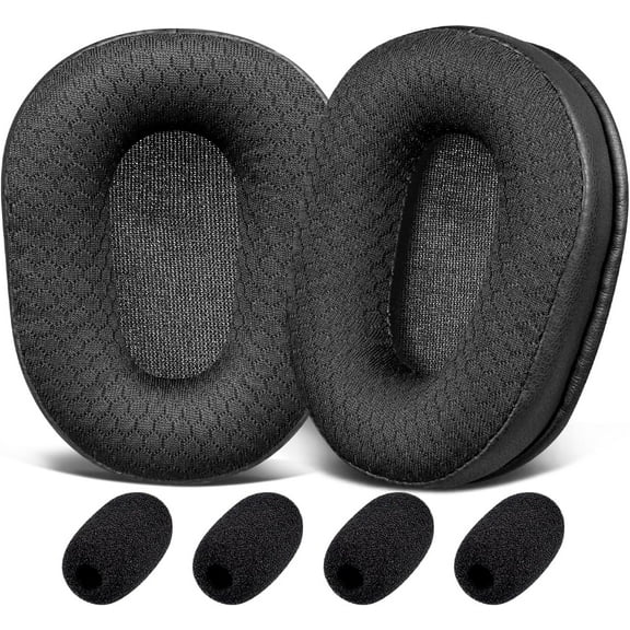 SOULWIT Mesh Fabric Earpads Replacement for BlueParrott B450/S450(450XT 450 XT) Noise Cancelling Bluetooth Headset, Ear Pads Cushions with High-Density Noise Isolation Foam