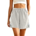 thumbnail image 6 of Cmfcve Women's Shorts Cotton Linen Casual Drawstring High Waist Shorts Floral Embroidery Loose Fit Summer Shorts with Pockets, 6 of 6