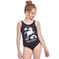 thumbnail image 4 of Bullpiano 2-12T Toddler Girls Cartoon Print Swimsuits Breathable One Piece Bathing Suits for Kids Quick Dry Summer Beach Swimwear Princess Beachwear (Black), 4 of 6