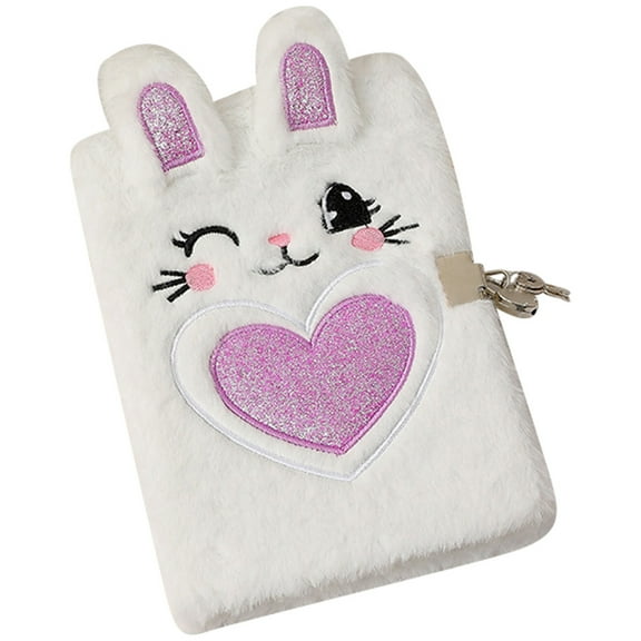 FUTUREORYY Notebook Purple 1Pcs 8.5*5.8*0.6In Plush Paper Heart-Shaped Cover