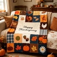 thumbnail image 6 of Thanksgiving Fall Flannel Throw Blanket Colorful, 5 Kinds of Cute Autumn Patterns, 27.5x39.4inWarm Plush Cover for Sofa Bed Camping Home Indoor Festival Daily Decor, 6 of 6