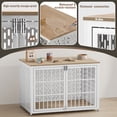 thumbnail image 7 of TIME RAY 48" Dog Crate Furniture, Heavy-Duty Metal Dog House, Decorative Pet House that Doubles as an Indoor Side Table, White, 7 of 7