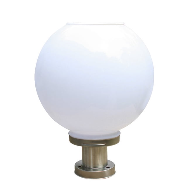 Modern White Acrylic Replacement Lamp Post Globe, Energy-Efficient Solar-Powered LED Light For Patios, Balconies