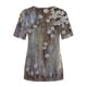 thumbnail image 5 of Moda para mujer Tops Printe Casual Loose Fit Camisetas Blusa Estampado de cuello redondo Camisa Fridja hjk1000, 5 of 5