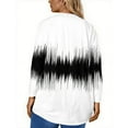 thumbnail image 4 of Abcomgle Plus Size Tshirts for Women 4x-5x Womens Tops Plus Sizes 4x Crew Neck Striped Colorblock Print Long Sleeve Tops Dressy Casual Tunics Curved Hem Womens Clothing,2XL, 4 of 5