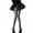 Black, variant on Star Print Tights Black White Thin Stockings Legs Thighs Do Not Fall Off Any Cut White,One Size